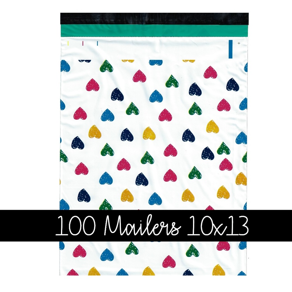 100 Count Bright Heart 10 x13 Poly Shipping Mailer